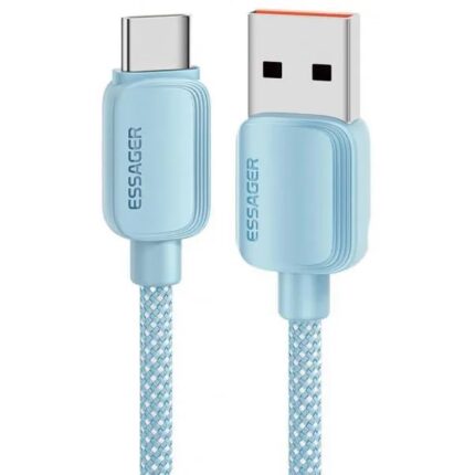 AmComponent - CAVO USB-A/USB-C CAVETTO 1M CARICA RICARICA RAPIDA TYPE-C RESISTENTE 100W blu