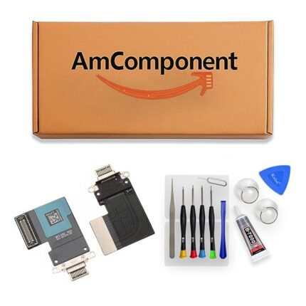 AmComponent - DOCK di ricambio per IPAD PRO 11 2018 A1934 A1980 A2013 nero CONNETTORE CARICA RICARICA USB FLAT | Componente di ricambio con prestazioni a lunga durata con il dispositivo