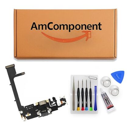 AmComponent - DOCK di ricambio per IPHONE 11 PRO CONNETTORE CARICA RICARICA MICROFONO FLAT USB verde | Componente di ricambio con prestazioni a lunga durata con il dispositivo