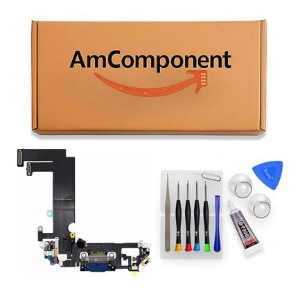 AmComponent - DOCK di ricambio per IPHONE 12 MINI blu CONNETTORE CARICA RICARICA USB FLAT MICROFONO | Componente di ricambio con prestazioni a lunga durata con il dispositivo