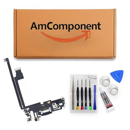 AmComponent - DOCK di ricambio per IPHONE 12 PRO MAX FLAT CONNETTORE CARICA RICARICA MICROFONO USB nero | Componente di ricambio con prestazioni a lunga durata con il dispositivo