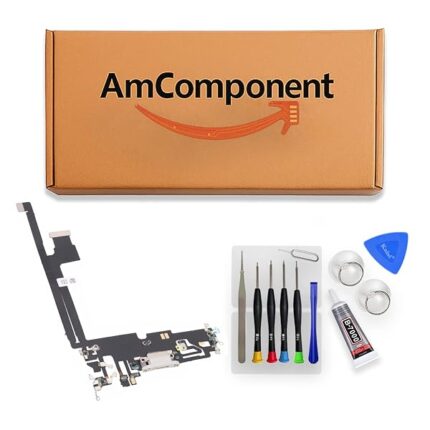 AmComponent - DOCK di ricambio per IPHONE 12 PRO MAX FLAT CONNETTORE CARICA RICARICA MICROFONO bianco | Componente di ricambio con prestazioni a lunga durata con il dispositivo