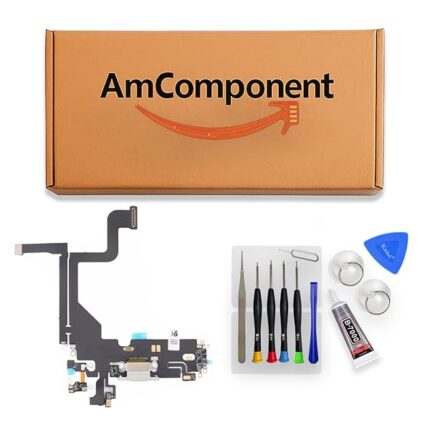 AmComponent - DOCK di ricambio per IPHONE 13 PRO FLAT CONNETTORE CARICA RICARICA USB MICROFONO bianco | Componente di ricambio con prestazioni a lunga durata con il dispositivo