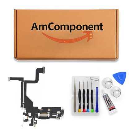 AmComponent - DOCK di ricambio per IPHONE 13 PRO FLAT CONNETTORE CARICA RICARICA USB MICROFONO nero | Componente di ricambio con prestazioni a lunga durata con il dispositivo