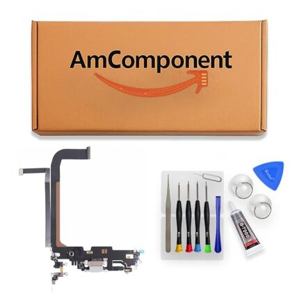 AmComponent - DOCK di ricambio per IPHONE 13 PRO MAX bianco CONNETTORE CARICA RICARICA USB MICROFONO | Componente di ricambio con prestazioni a lunga durata con il dispositivo