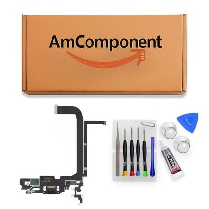 AmComponent - DOCK di ricambio per IPHONE 13 PRO MAX blu CONNETTORE CARICA RICARICA USB FLAT MICROFONO | Componente di ricambio con prestazioni a lunga durata con il dispositivo