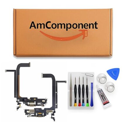AmComponent - DOCK di ricambio per IPHONE 13 PRO MAX oro gold CONNETTORE CARICA RICARICA USB MICROFONO | Componente di ricambio con prestazioni a lunga durata con il dispositivo