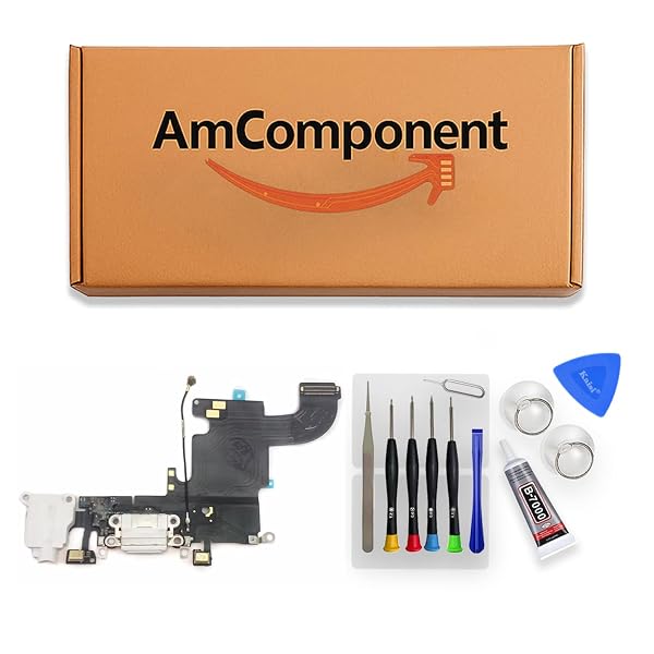 AmComponent-DOCK-di-ricambio-per-IPHONE-6S-bianco-CONNETTORE-CARICA-RICARICA-USB-FLAT-MICROFONO-Componente-di-ricamb-B0FGJD4MBD