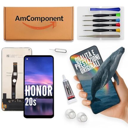 AmComponent - Display di ricambio per Honor 20S YAL-AL50 schermo vetro lcd | Componente di ricambio con luminosità intensa e risposta al tocco reattiva