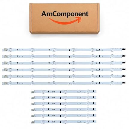 AmComponent - KIT 12 BARRE STRIP LED TV di ricambio per SAMSUNG 48" D4GE-480DCA-R3/DCB UE48H6480 UA48J6200