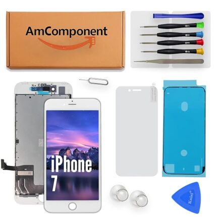 AmComponent - display TIANMA di ricambio per IPHONE 7 7G bianco schermo LCD + vetro touch screen + frame | Componente di ricambio con luminosità intensa e risposta al tocco reattiva
