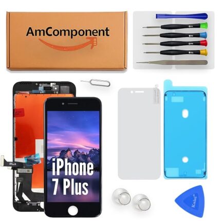 AmComponent - display TIANMA di ricambio per IPHONE 7 PLUS nero schermo LCD A1661 A1784 A1785 A1786 METAL frame | Componente di ricambio con luminosità intensa e risposta al tocco reattiva