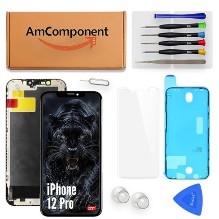 AmComponent - display ZY INCELL PREMIUM di ricambio per IPHONE 12 PRO touch vetro schermo + frame LCD | Componente di ricambio con luminosità intensa e risposta al tocco reattiva