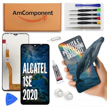 AmComponent - display di ricambio per ALCATEL 1SE 2020 5030A 5030D 5030E 5030F LCD touch screen vetro schermo | Componente di ricambio con luminosità intensa e risposta al tocco reattiva