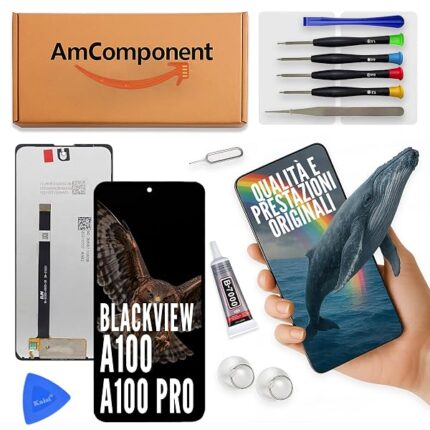 AmComponent - display di ricambio per BLACKVIEW A100 / A100 PRO schermo LCD touch screen vetro | Componente di ricambio con luminosità intensa e risposta al tocco reattiva