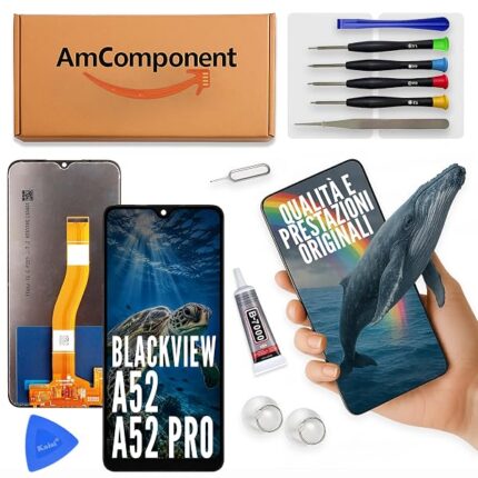 AmComponent - display di ricambio per BLACKVIEW A52 / A52 PRO schermo LCD touch screen vetro | Componente di ricambio con luminosità intensa e risposta al tocco reattiva