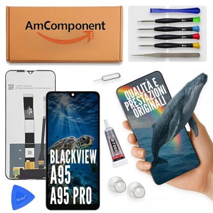 AmComponent - display di ricambio per BLACKVIEW A95 / A95 PRO schermo LCD touch screen vetro | Componente di ricambio con luminosità intensa e risposta al tocco reattiva