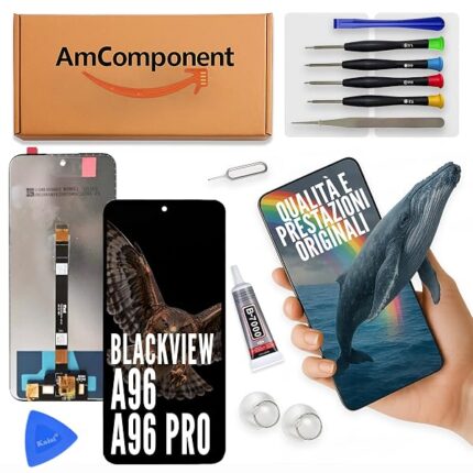 AmComponent - display di ricambio per BLACKVIEW A96 / A96 PRO schermo LCD touch screen vetro | Componente di ricambio con luminosità intensa e risposta al tocco reattiva