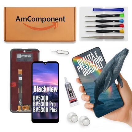 AmComponent - display di ricambio per BLACKVIEW BV5300 / BV5300 PRO / BV5300 PLUS schermo LCD | Componente di ricambio con luminosità intensa e risposta al tocco reattiva