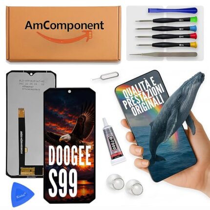 AmComponent - display di ricambio per DOOGEE S99 schermo LCD vetro touch screen ricambio | Componente di ricambio con luminosità intensa e risposta al tocco reattiva