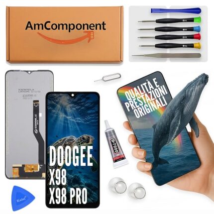 AmComponent - display di ricambio per DOOGEE X98 / PRO schermo LCD vetro touch screen ricambio | Componente di ricambio con luminosità intensa e risposta al tocco reattiva