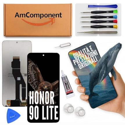 AmComponent - display di ricambio per HONOR 90 LITE CRT-NX1 schermo LCD + vetro touch screen | Componente di ricambio con luminosità intensa e risposta al tocco reattiva