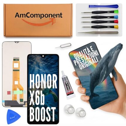 AmComponent - display di ricambio per HONOR X6B X6 BOOST JDY-LX1 LX2 schermo LCD vetro touch | Componente di ricambio con luminosità intensa e risposta al tocco reattiva