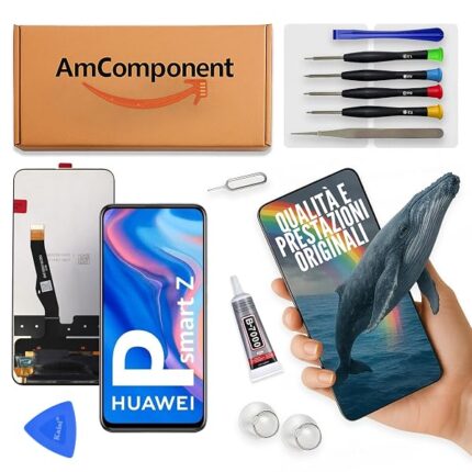AmComponent - display di ricambio per HUAWEI P SMART Z STK-LX1 STK-LX2 schermo LCD + vetro touch screen | Componente di ricambio con luminosità intensa e risposta al tocco reattiva