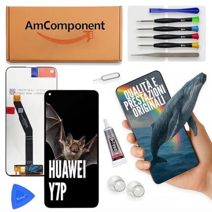 AmComponent - display di ricambio per HUAWEI Y7P ART-L29 ART-L28 LCD + touch screen schermo vetro nero | Componente di ricambio con luminosità intensa e risposta al tocco reattiva