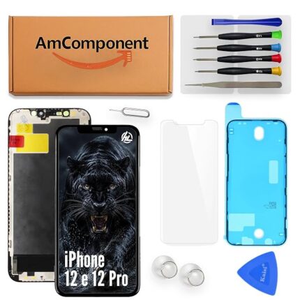 AmComponent - display di ricambio per IPHONE 12 & 12 PRO (HL INCELL) schermo LCD + vetro touch screen | Componente di ricambio con luminosità intensa e risposta al tocco reattiva