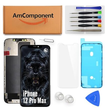 AmComponent - display di ricambio per IPHONE 12 PRO MAX (HL INCELL) schermo LCD + vetro touch screen | Componente di ricambio con luminosità intensa e risposta al tocco reattiva