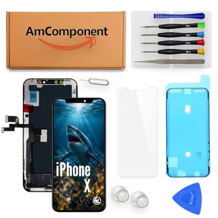 AmComponent - display di ricambio per IPHONE X (HL INCELL) schermo LCD + vetro touch screen | Componente di ricambio con luminosità intensa e risposta al tocco reattiva