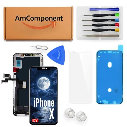 AmComponent - display di ricambio per IPHONE X ZY INCELL PREMIUM schermo LCD vetro touch screen METAL frame | Componente di ricambio con luminosità intensa e risposta al tocco reattiva