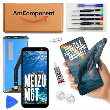 AmComponent - display di ricambio per MEIZU M6T M811Q M811H schermo vetro LCD touch screen | Componente di ricambio con luminosità intensa e risposta al tocco reattiva
