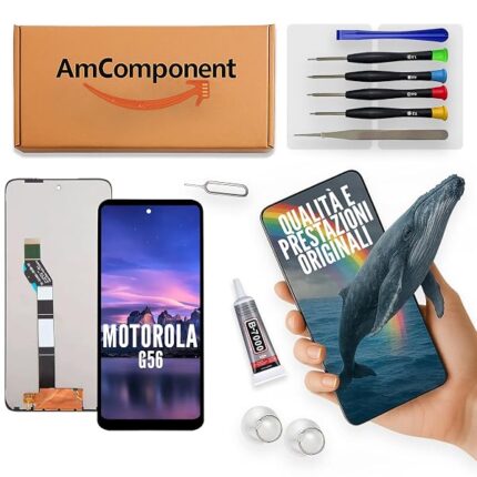 AmComponent - display di ricambio per MOTOROLA G56 XT2529 schermo LCD vetro ricambio touch | Componente di ricambio con luminosità intensa e risposta al tocco reattiva