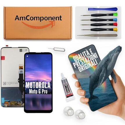 AmComponent - display di ricambio per MOTOROLA MOTO G PRO XT2043 XT-2043 LCD touch screen schermo vetro | Componente di ricambio con luminosità intensa e risposta al tocco reattiva