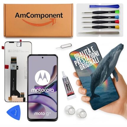 AmComponent - display di ricambio per MOTOROLA MOTO G13 XT-2331 XT2331 schermo LCD + touch screen vetro | Componente di ricambio con luminosità intensa e risposta al tocco reattiva