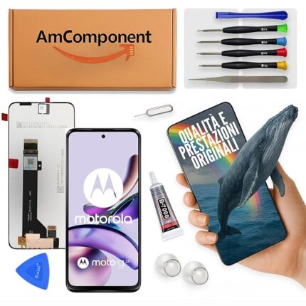 AmComponent - display di ricambio per MOTOROLA MOTO G23 XT-2333 XT2333 schermo LCD + touch screen vetro | Componente di ricambio con luminosità intensa e risposta al tocco reattiva