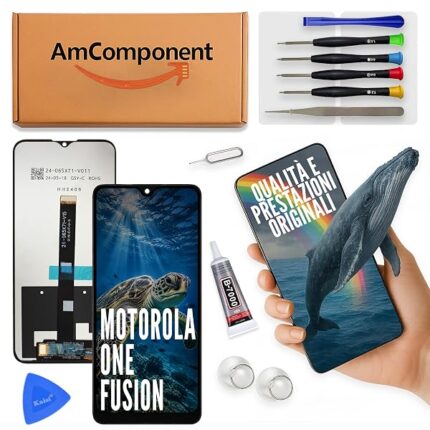 AmComponent - display di ricambio per MOTOROLA MOTO ONE FUSION XT2073 LCD touch screen schermo vetro | Componente di ricambio con luminosità intensa e risposta al tocco reattiva