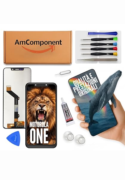 AmComponent - display di ricambio per MOTOROLA MOTO ONE XT1941 XT-1941 LCD touch screen schermo vetro MONITOR | Componente di ricambio con luminosità intensa e risposta al tocco reattiva