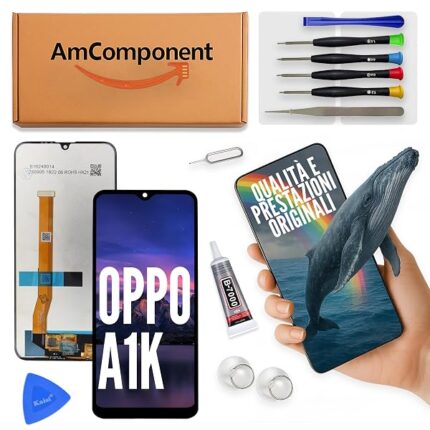 AmComponent - display di ricambio per OPPO A1K CPH1923 schermo LCD + touch screen vetro | Componente di ricambio con luminosità intensa e risposta al tocco reattiva