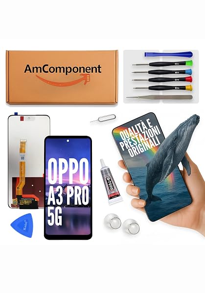 AmComponent - display di ricambio per OPPO A3 PRO 5G CPH2639 CPH2665 schermo LCD vetro touch | Componente di ricambio con luminosità intensa e risposta al tocco reattiva