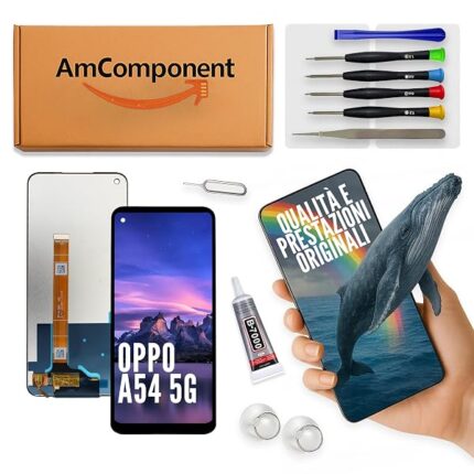 AmComponent - display di ricambio per OPPO A54 5G CPH2195 schermo LCD touch screen vetro | Componente di ricambio con luminosità intensa e risposta al tocco reattiva