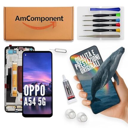AmComponent - display di ricambio per OPPO A54 5G CPH2195 schermo + frame LCD touch screen vetro MONITOR | Componente di ricambio con luminosità intensa e risposta al tocco reattiva