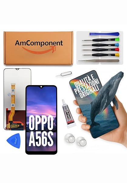 AmComponent - display di ricambio per OPPO A56S PFTM20 schermo LCD + vetro touch screen | Componente di ricambio con luminosità intensa e risposta al tocco reattiva