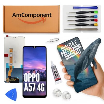 AmComponent - display di ricambio per OPPO A57 4G CPH2387 schermo LCD touch screen vetro | Componente di ricambio con luminosità intensa e risposta al tocco reattiva