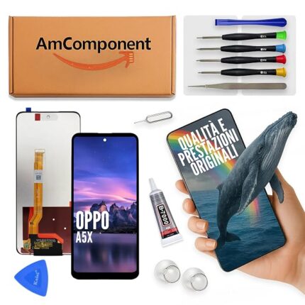 AmComponent - display di ricambio per OPPO A5X CPH2725 schermo LCD vetro touch screen ricambio pari AORIGINALE | Componente di ricambio con luminosità intensa e risposta al tocco reattiva