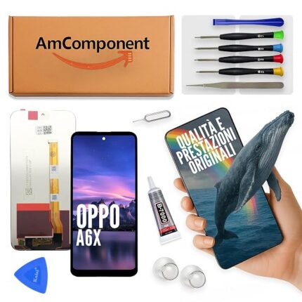 AmComponent - display di ricambio per OPPO A6X 4G - 5G CPH2819 CPH2783 schermo LCD vetro touch | Componente di ricambio con luminosità intensa e risposta al tocco reattiva