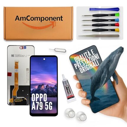 AmComponent - display di ricambio per OPPO A79 5G CPH2553 CPH2557 schermo LCD + vetro touch screen | Componente di ricambio con luminosità intensa e risposta al tocco reattiva
