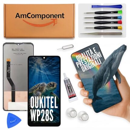 AmComponent - display di ricambio per OUKITEL WP28S schermo LCD vetro touch screen schermo | Componente di ricambio con luminosità intensa e risposta al tocco reattiva